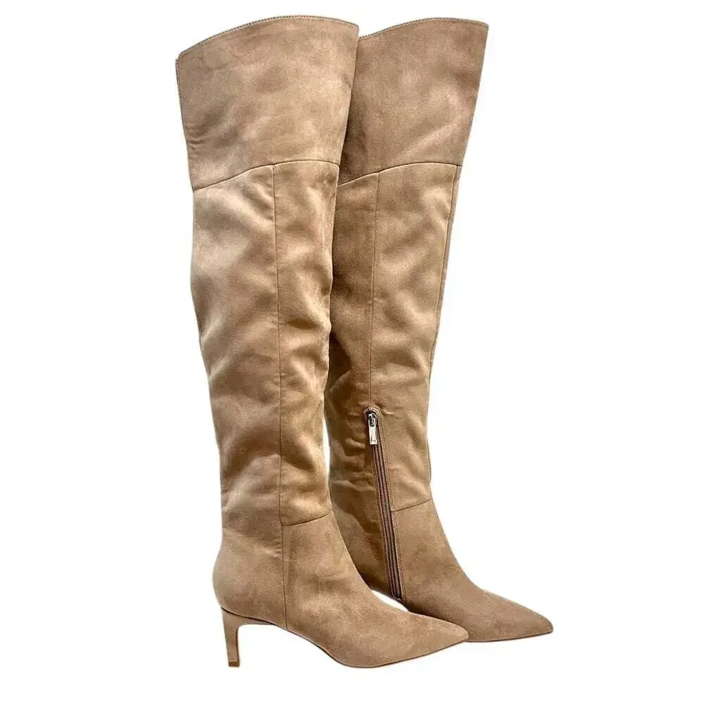 Marc Fisher Women's Brown Qulie High Heel Over The Knee Boots Size 6.5 M